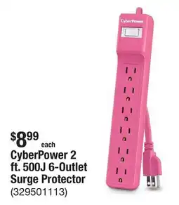 The Home Depot CyberPower 2 ft. 500J 6-Outlet Surge Protector offer