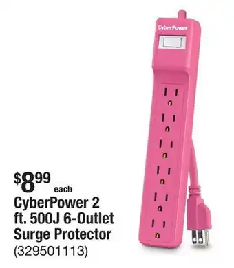 The Home Depot CyberPower 2 ft. 500J 6-Outlet Surge Protector offer