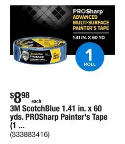 The Home Depot 3M ScotchBlue 1.41 in. x 60 yds. PROSharp Painter's Tape (1 Roll) offer