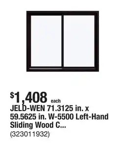 The Home Depot JELD-WEN 71.3125 in. x 59.5625 in. W-5500 Left-Hand Sliding Wood Clad Window offer