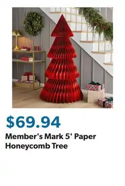 Sam's Club Member's Mark 5' Paper Honeycomb Tree offer