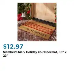 Sam's Club Member's Mark Holiday Coir Doormat, 36 x 23 offer