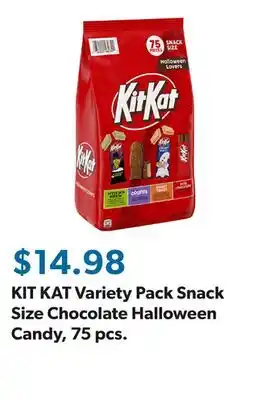 Sam's Club KIT KAT Variety Pack Snack Size Chocolate Halloween Candy, 75 pcs offer