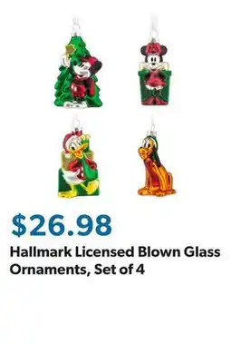 Sam's Club Hallmark Licensed Blown Glass Ornaments, Set of 4 offer