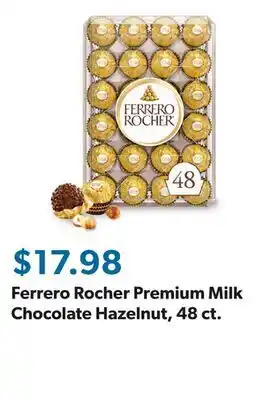 Sam's Club Ferrero Rocher Premium Milk Chocolate Hazelnut, 48 ct offer
