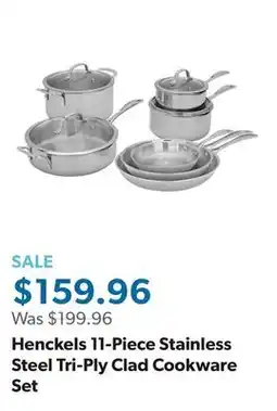 Sam's Club Henckels 11-Piece Stainless Steel Tri-Ply Clad Cookware Set offer