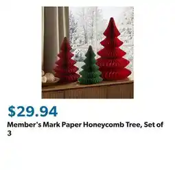 Sam's Club Member's Mark Paper Honeycomb Tree, Set of 3 offer