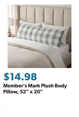 Sam's Club Member's Mark Plush Body Pillow, 52 x 20 offer