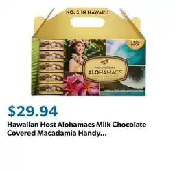 Sam's Club Hawaiian Host Alohamacs Milk Chocolate Covered Macadamia Handy Pack, 5 pk offer