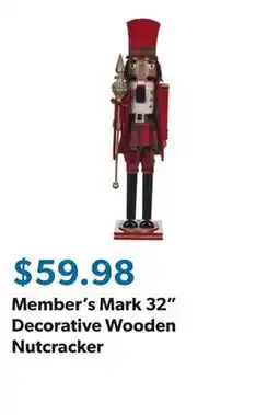 Sam's Club Member's Mark 32 Decorative Wooden Nutcracker offer