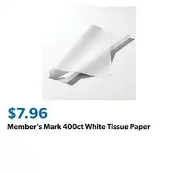 Sam's Club Member's Mark 400ct White Tissue Paper offer