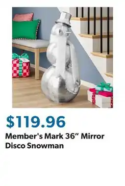 Sam's Club Member's Mark 36 Mirror Disco Snowman offer