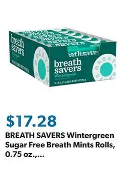 Sam's Club BREATH SAVERS Wintergreen Sugar Free Breath Mints Rolls, 0.75 oz., 24 ct offer