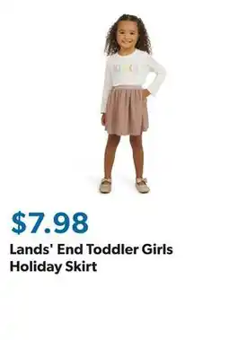 Sam's Club Lands' End Toddler Girls Holiday Skirt offer