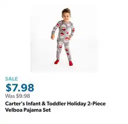 Sam's Club Carter's Infant & Toddler Holiday 2-Piece Velboa Pajama Set offer