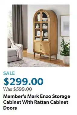 Sam's Club Member's Mark Enzo Storage Cabinet With Rattan Cabinet Doors offer