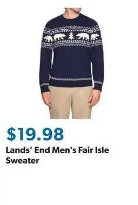 Sam's Club Lands' End Men's Fair Isle Sweater offer