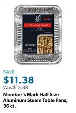 Sam's Club Member's Mark Half Size Aluminum Steam Table Pans, 36 ct offer