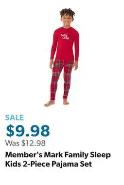 Sam's Club Member's Mark Family Sleep Kids 2-Piece Pajama Set offer