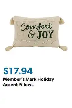 Sam's Club Member's Mark Holiday Accent Pillows offer