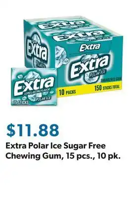 Sam's Club Extra Polar Ice Sugar Free Chewing Gum, 15 pcs., 10 pk offer