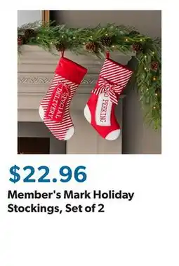 Sam's Club Member's Mark Holiday Stockings, Set of 2 offer