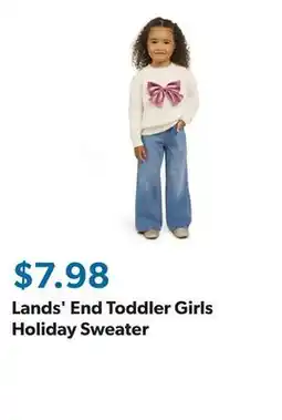 Sam's Club Lands' End Toddler Girls Holiday Sweater offer