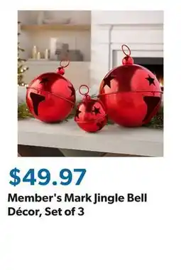 Sam's Club Member's Mark Jingle Bell Décor, Set of 3 offer