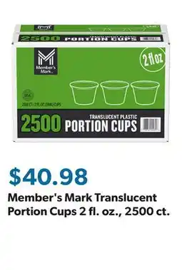 Sam's Club Member's Mark Translucent Portion Cups 2 fl. oz., 2500 ct offer