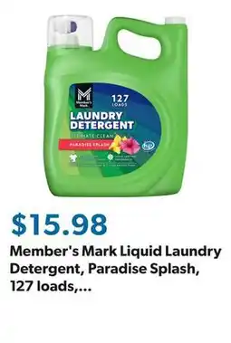 Sam's Club Member's Mark Liquid Laundry Detergent, Paradise Splash, 127 loads, 196 fl. oz offer