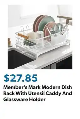 Sam's Club Member's Mark Modern Dish Rack With Utensil Caddy And Glassware Holder offer