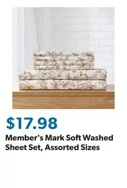 Sam's Club Member's Mark Soft Washed Sheet Set, Assorted Sizes offer