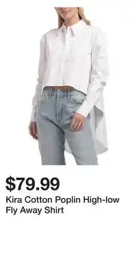 TJ Maxx Kira Cotton Poplin High-low Fly Away Shirt offer