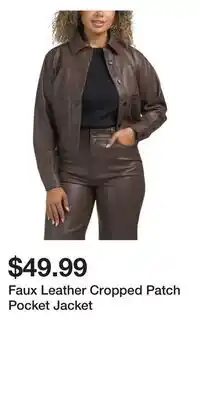TJ Maxx Faux Leather Cropped Patch Pocket Jacket offer