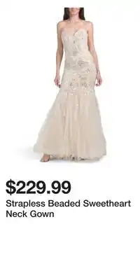 TJ Maxx Strapless Beaded Sweetheart Neck Gown offer