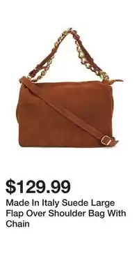 TJ Maxx Made In Italy Suede Large Flap Over Shoulder Bag With Chain offer