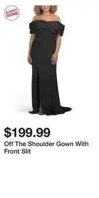 TJ Maxx Off The Shoulder Gown With Front Slit offer