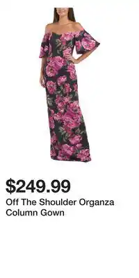 TJ Maxx Off The Shoulder Organza Column Gown offer