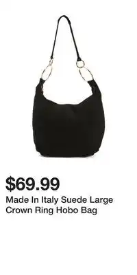 TJ Maxx Made In Italy Suede Large Crown Ring Hobo Bag offer