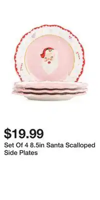 TJ Maxx Set Of 4 8.5in Santa Scalloped Side Plates offer