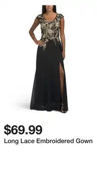 TJ Maxx Long Lace Embroidered Gown offer