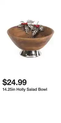 TJ Maxx 14.25in Holly Salad Bowl offer