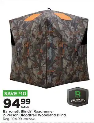 Fleet Farm Barronett Blinds Roadrunner 2-Person Bloodtrail Woodland Blind offer