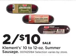 Fleet Farm Klement's 10 to 12-oz. Summer Sausage offer