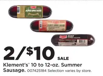 Fleet Farm Klement's 10 to 12-oz. Summer Sausage offer