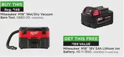 Fleet Farm Milwaukee M18 Wet/Dry Vacuum Bare Tool offer