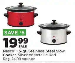 Fleet Farm Nesco 1.5-qt. Stainless Steel Slow Cooker offer