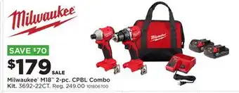 Fleet Farm Milwaukee M18 2-pc. CPBL Combo Kit offer