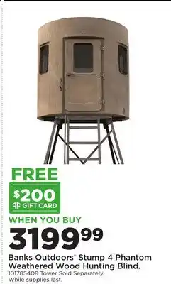 Fleet Farm Banks Outdoors Stump 4 Phantom Weathered Wood Hunting Blind offer