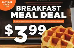 Fleet Farm Breakfast Sandwich or Burrito with Any Size Coffee or Fountain Soda offer